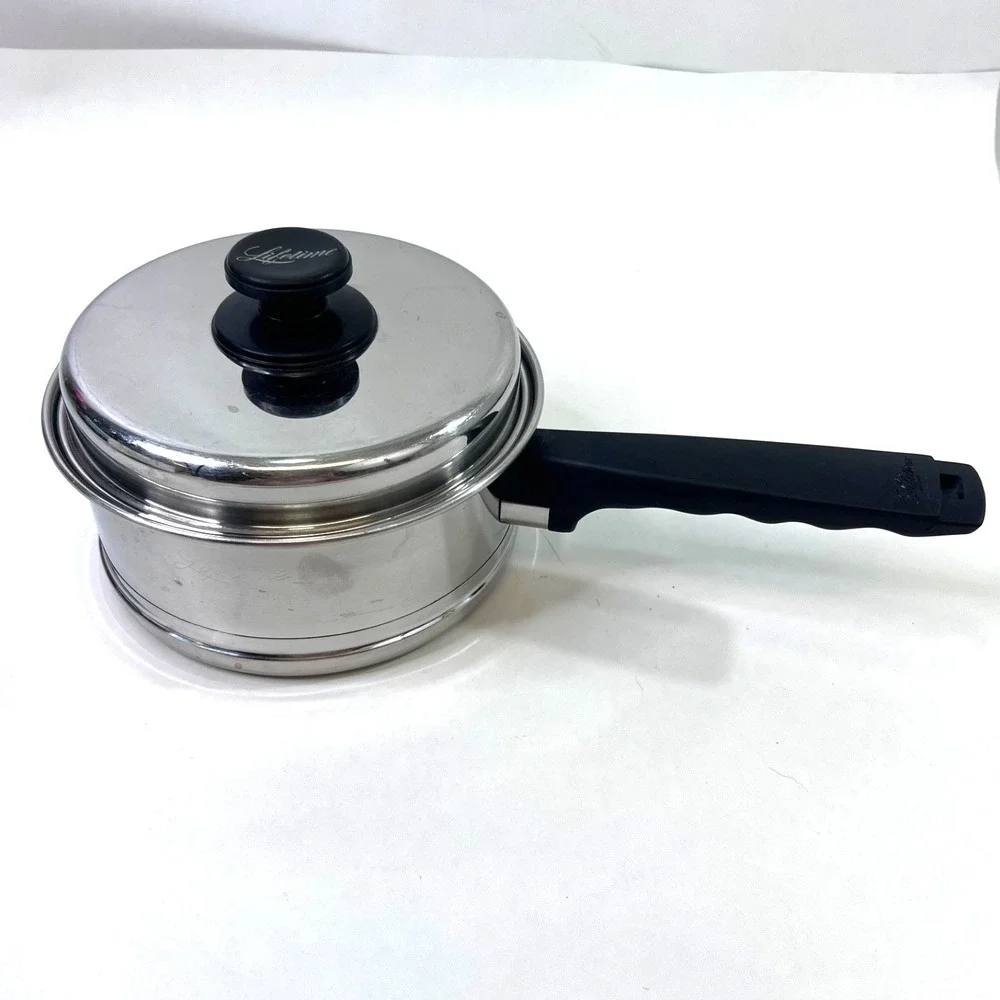 Lifetime 1.5 Qt Saucepan with Lid Stainless Steel USA Made 18/8 Vintage